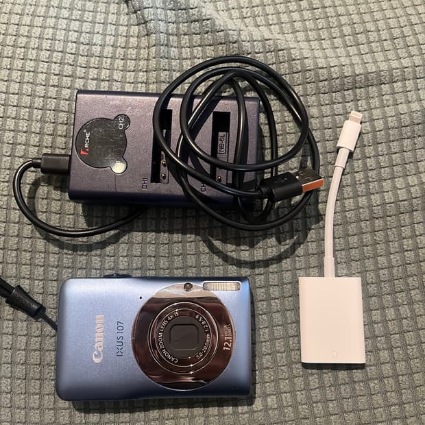 캐논 익서스 익시 107 디카 +애플정품 리더기 메모리카드 충전기 배터리