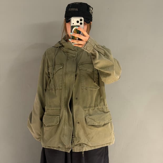multi pocket oversized field jacket