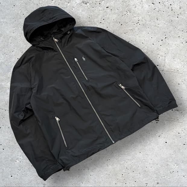 [M] 폴로 랄프로렌 폴리쉘 블랙 후드 바람막이 C663