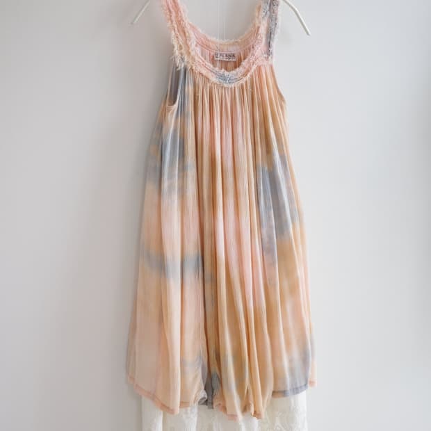Sunset peach watercolor mood dress
