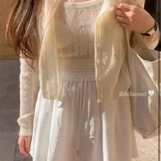 더바넷 아이보리 코발트 Ivory Coverts Knit 가디건