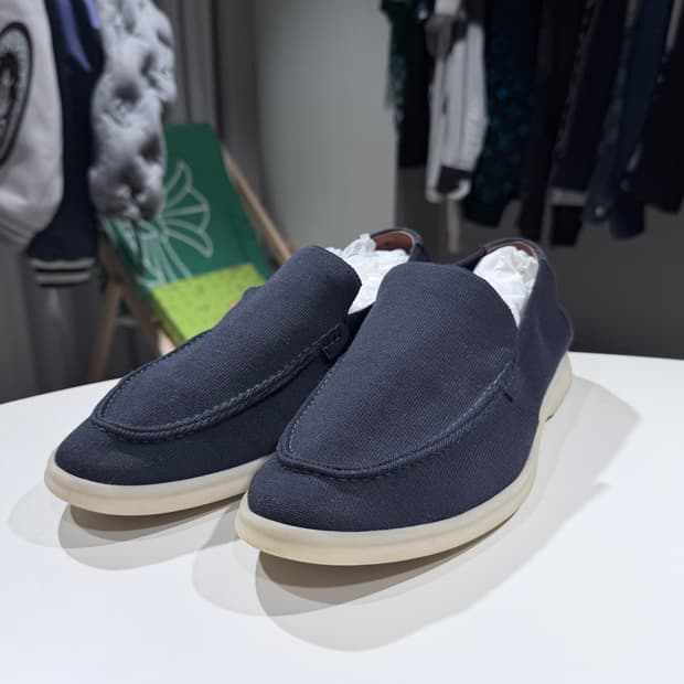 (A/42) / 로로피아나 썸머워크 로퍼 네이비