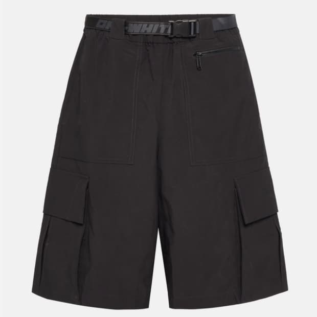 오프화이트 Off-White 인더스트 카고 쇼츠 블랙 EU M 새상품 택