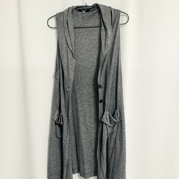 Gray draped cardigan