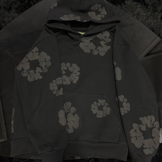 데님티어스 블랙 후드티 S