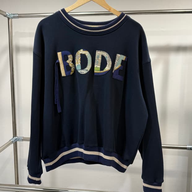 Bode — Appliqué Logo Sweatshirt (Navy)