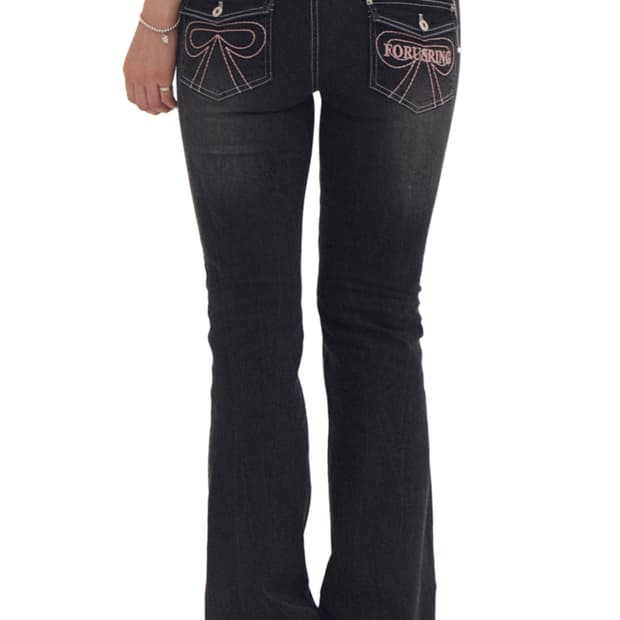 포어링 RIBBON STITCH BOOTCUT JEANS 스몰