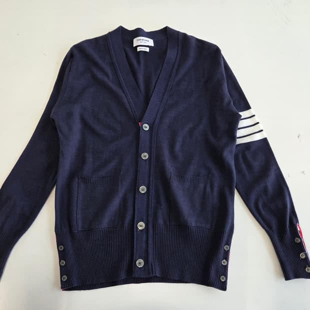 톰브라운 4선 가디건 네이비 3