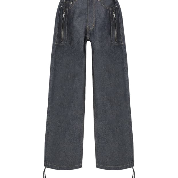 (키체인 포함) MJD 로우라이즈 듀얼 집 지퍼 데님 인디고