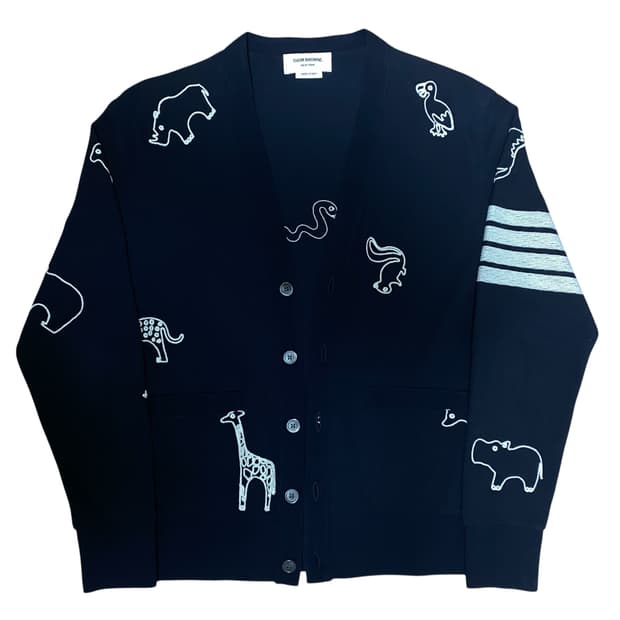 정품 백화점판 톰브라운 애니멀 코튼 가디건