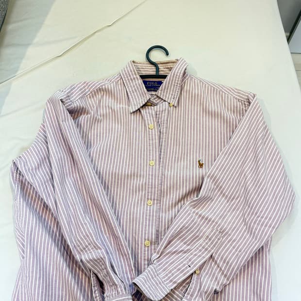 폴로 랄프로렌 옥스포드 스트라이프 셔츠 핑크 L