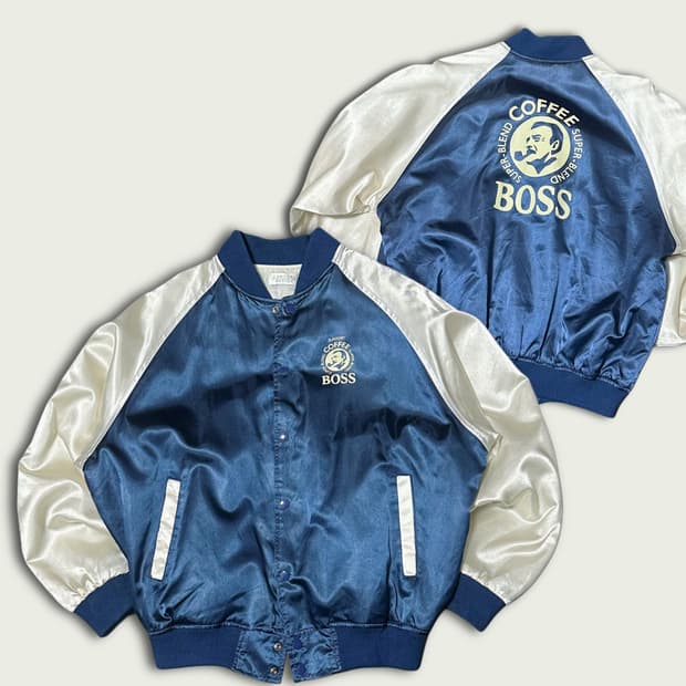 90s 산토리 보스 커피 사틴 자켓