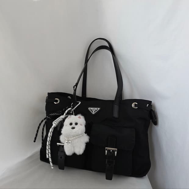 [정품 PRADA] 프라다 투포켓 나일론 숄더백 쇼퍼백