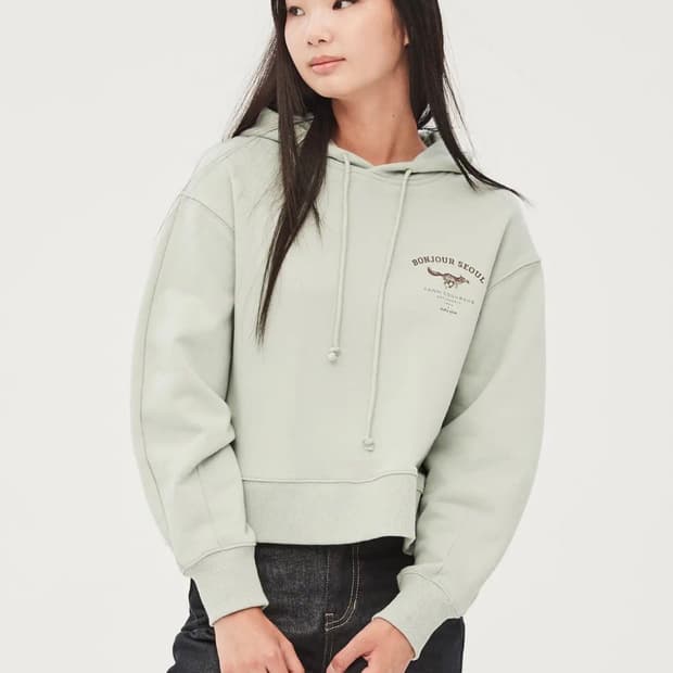 얀 쿠브레X구호플러스 콜라보 후드티 L 민트 (새상품)