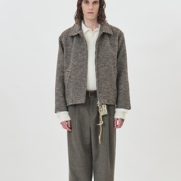 울 푸퍼 샤기 블루종 Deep brown(빈티지)