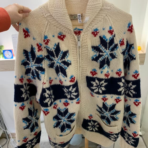 빈티지 코위찬 집업 울100