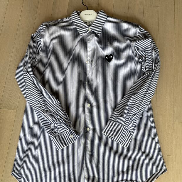 꼼데가르송 블랙와펜 스트라이프 셔츠 AX-B018 / XL