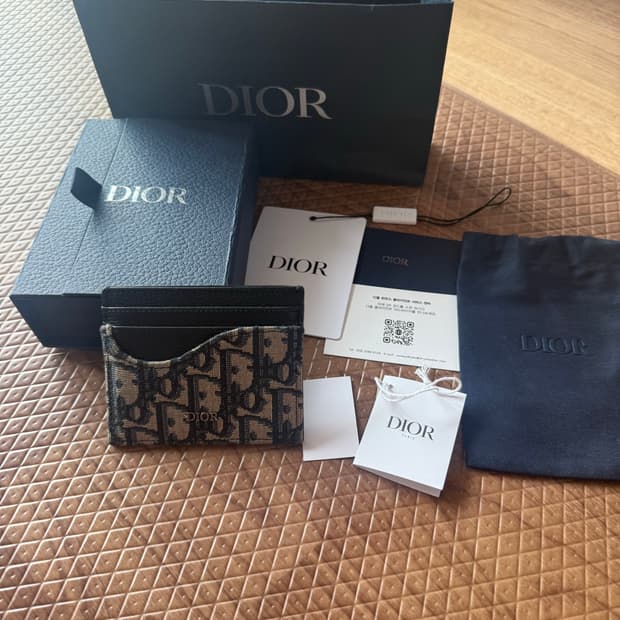 디올 오블리크 자카드 카드지갑 (풀박스 새상품)
