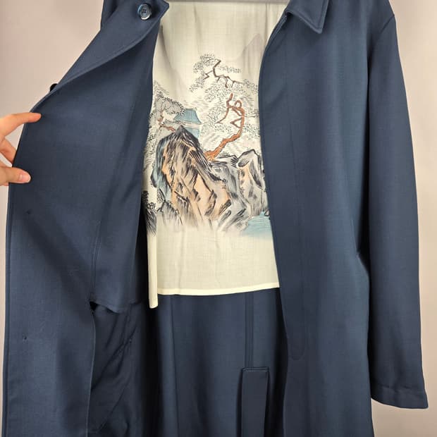 [무료배송]자라 L 남성 롱 트렌치코트 맥코트 코트 네이비 옴므