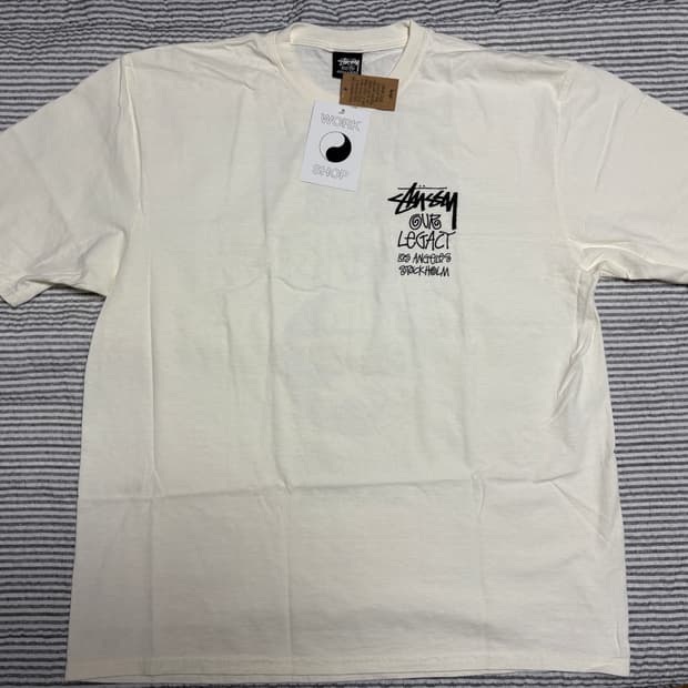 스투시 x 아워레가시 서프맨 반팔 네추럴 XL