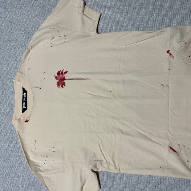 팜 엔젤스 22SS 시즌 페인트 스플래터 팜 트리 반팔 티셔츠