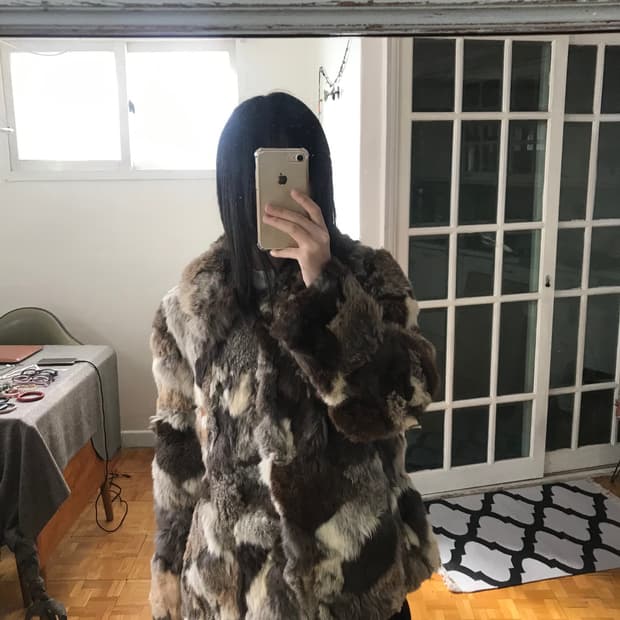 vintage mix fur jacket