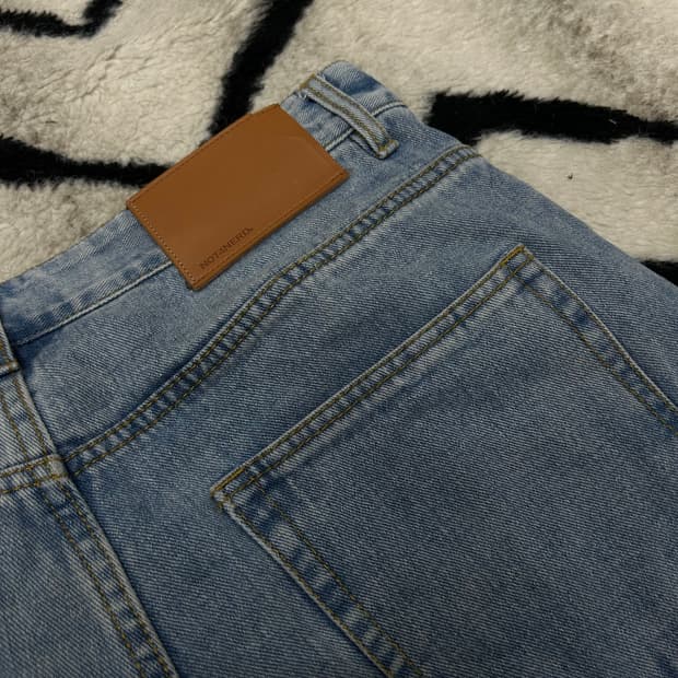 [XL]낫포너드 와이드 데님 팬츠/연청