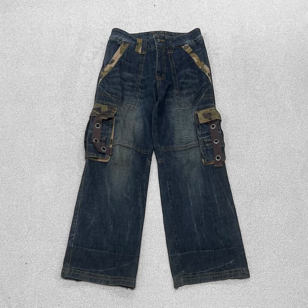 U.G.I.Z 카모 포켓 카고 데님 팬츠