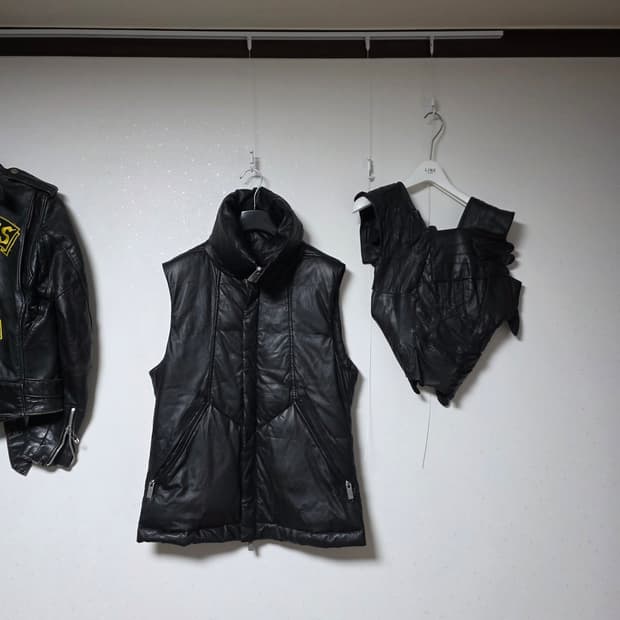 C - Diem leather down vest jacket