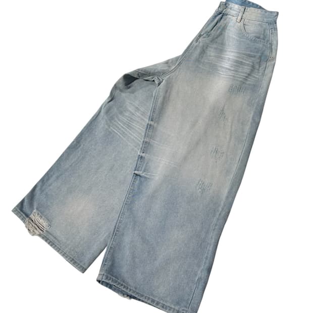 디스트로이드 빈티지 워싱 데님팬츠 