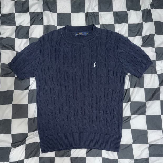 폴로 랄프로렌 케이블 반팔 니트