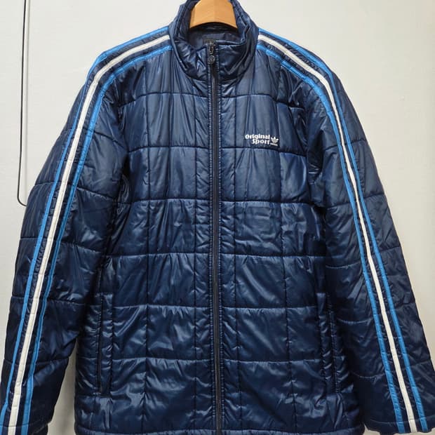 아디다스 오리지널 네이비 경량 집업 패딩 점퍼 105