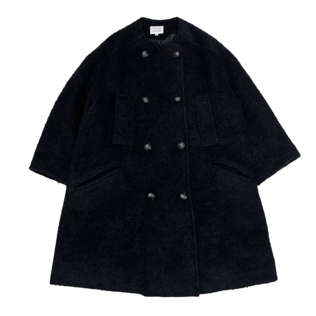 보카바카 네이비 모헤어 울 부클 더블 코트