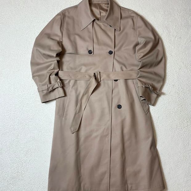 쿠어 COOR 미니멀 울 벨티드 트렌치 코트 PN7522