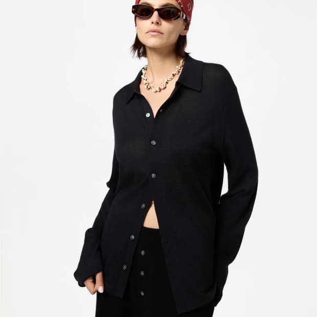 (새상품) 게스트인레지던스 캐시미어100 셔츠 가디건