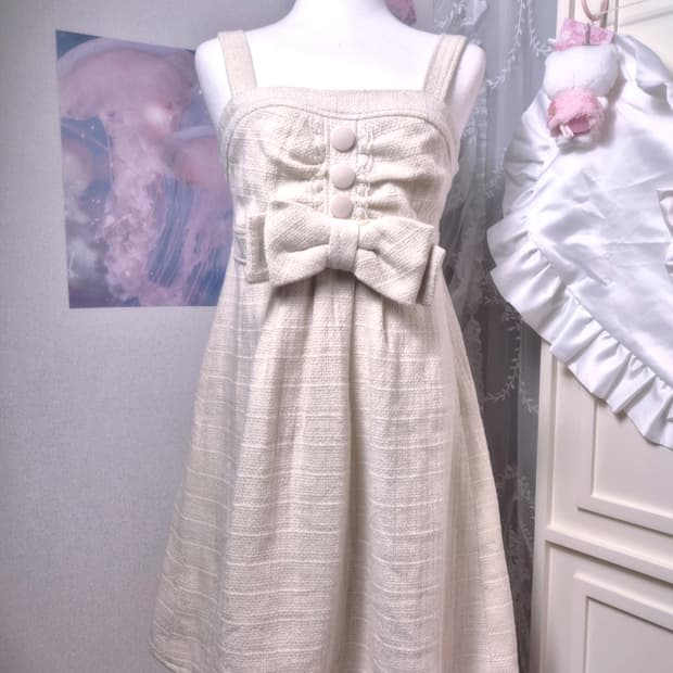 리즈리사 lizlisa 트위드 빅리본 히메갸루 미니원피스