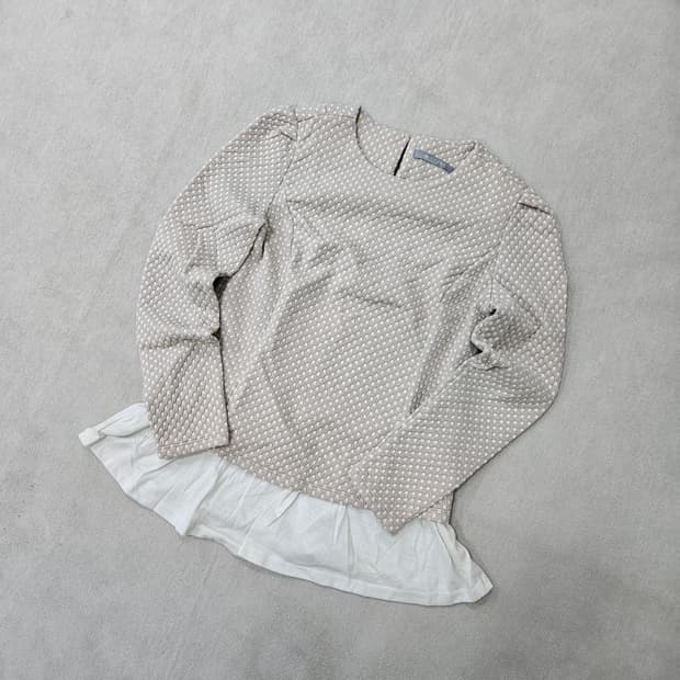 90 YESSE 레이어드 텍스처 긴팔티 0402Y