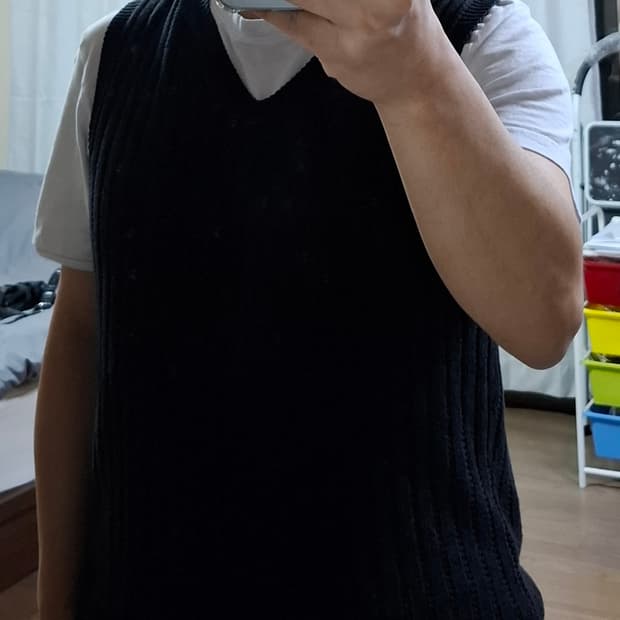 Massimo Dutti 남녀 니트 조끼 블랙