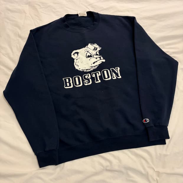 [L-XL] 빈티지 챔피온 보스턴 맨투맨 스웻셔츠 네이비