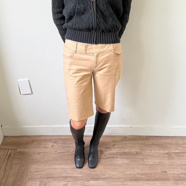 버버리 베이지 코튼 쇼츠