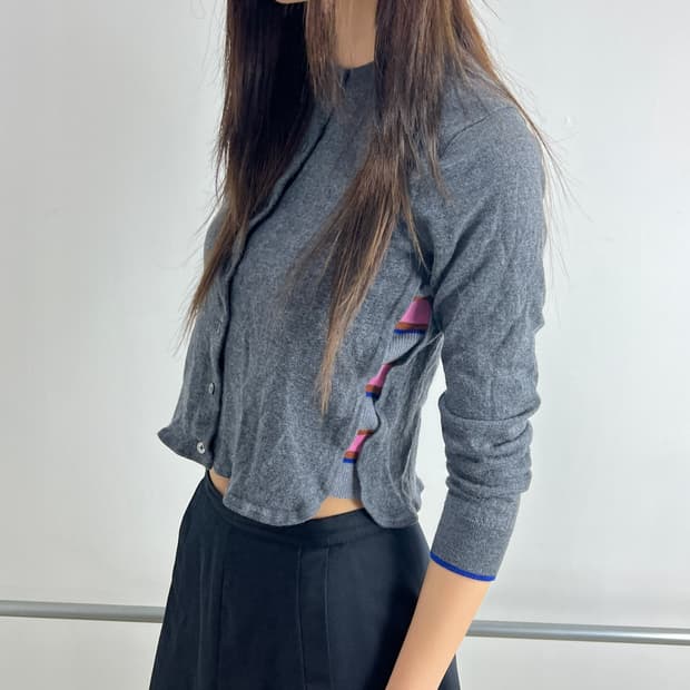 폴 스미스 사이드 스트라이프 셔링 가디건