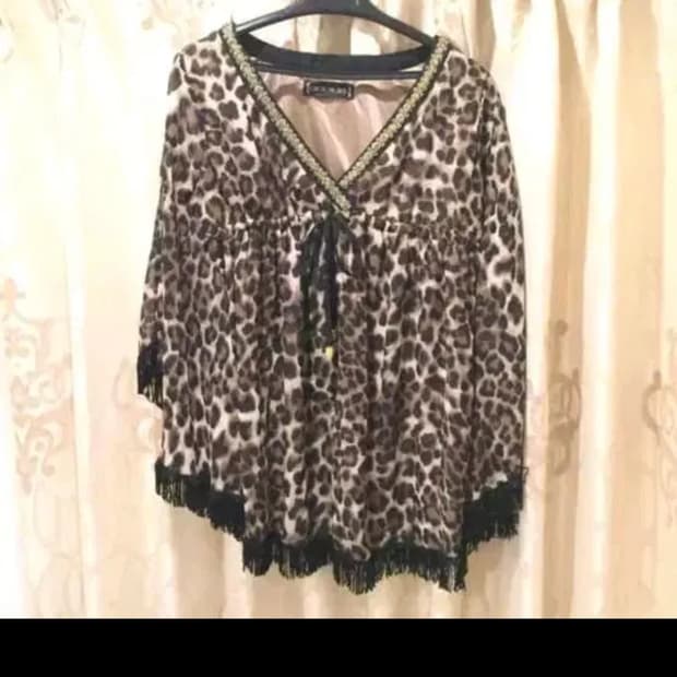 CECIL McBee 세실맥비 레오파드 갸루 케이프 상의