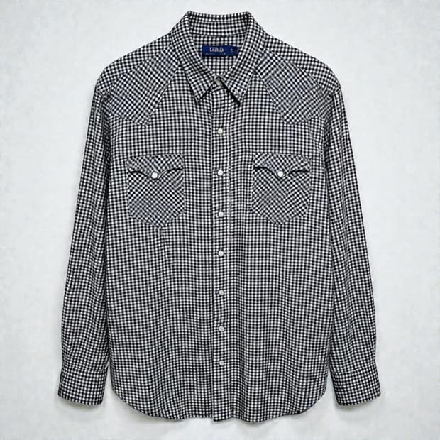 XL)POLO 폴로 랄프로렌 깅엄체크 웨스턴 긴팔 셔츠
