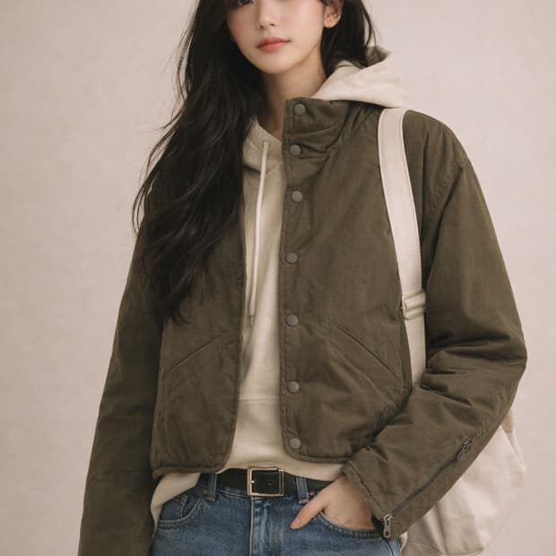 유니클로 U(UNIQLO U) 미니멀 스트링 패딩 자켓