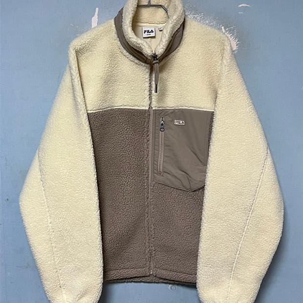 FILA 휠라 블록우븐패치 남자 뽀글이점퍼 새상품 M 95 