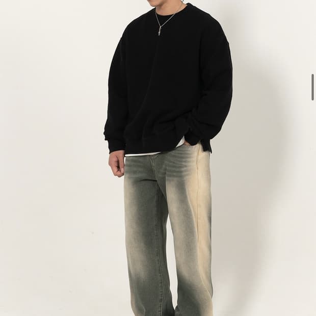 카키 워싱 데님 팬츠