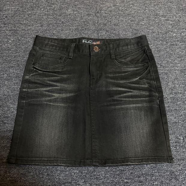 와이즈걸 빈티지 펑크 흑청 미니스커트