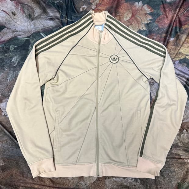 아디다스 빈티지 브라운삼선 만국기트랙탑져지 S