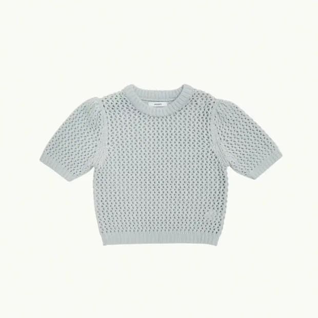 아모멘토 크로셰 니트 톱 BALLOON SLEEVE CROCHET