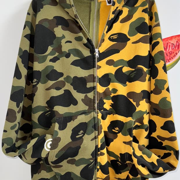 베이프 샤크 반반 후드집업